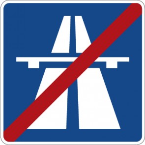 Aufkleber Richtzeichen  Ende der Autobahn · Zeichen 330.2 