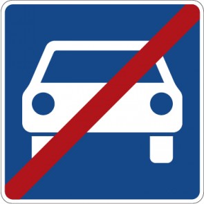 Schild Richtzeichen Ende der Kraftfahrstraße · Zeichen 331.2 