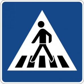 Aufkleber Richtzeichen Fußgängerüberweg (rechts) · Zeichen 350-10 | stark haftend - Verkehrszeichen STVO