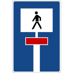Verkehrzeichen Richtzeichen Sackgasse; für Fußgänger durchlässige Sackgasse · Zeichen 357-51  · MAGNETSCHILD