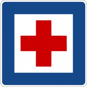 Verkehrzeichen Richtzeichen Erste Hilfe · Zeichen 358  · MAGNETSCHILD