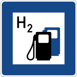 Verkehrsschild · Verkehrszeichen Richtzeichen Wasserstofftankstelle · Zeichen 365-66 