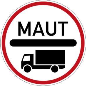 Verkehrzeichen Richtzeichen Mautpflicht nach dem Bundesfernstraßenmautgesetz · Zeichen 390  · MAGNETSCHILD