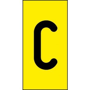 Aufkleber Einzelbuchstabe C | schwarz · gelb