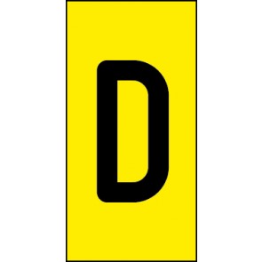 Schild Einzelbuchstabe D | schwarz · gelb selbstklebend