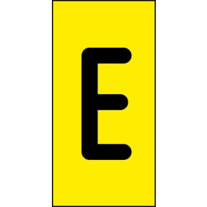 Magnetschild Einzelbuchstabe E | schwarz · gelb