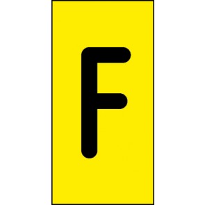 Aufkleber Einzelbuchstabe F | schwarz · gelb | stark haftend