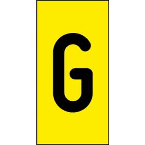 Schild Einzelbuchstabe G | schwarz · gelb selbstklebend