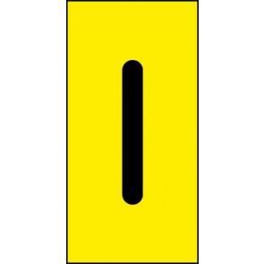 Schild Einzelbuchstabe I | schwarz · gelb