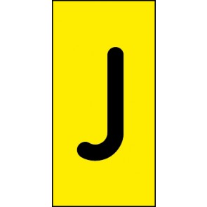 Schild Einzelbuchstabe J | schwarz · gelb