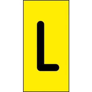 Schild Einzelbuchstabe L | schwarz · gelb selbstklebend