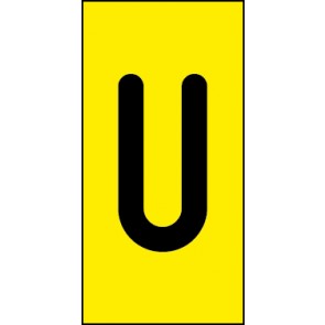 Schild Einzelbuchstabe U | schwarz · gelb