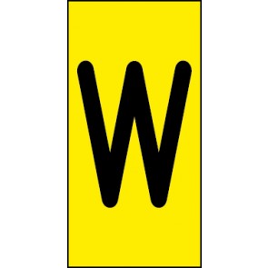 Schild Einzelbuchstabe W | schwarz · gelb
