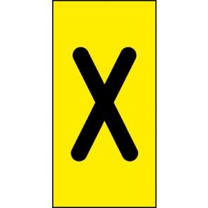 Schild Einzelbuchstabe X | schwarz · gelb