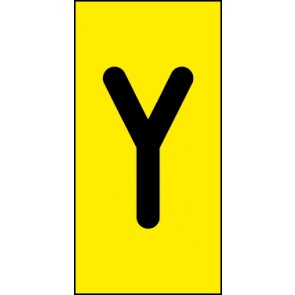Schild Einzelbuchstabe Y | schwarz · gelb