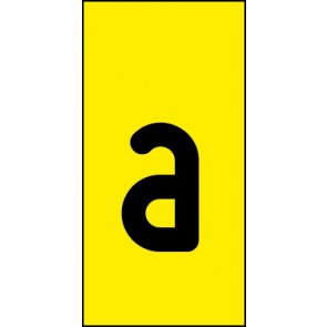 Schild Einzelbuchstabe a | schwarz · gelb selbstklebend