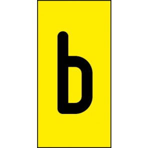 Schild Einzelbuchstabe b | schwarz · gelb selbstklebend