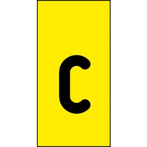 Aufkleber Einzelbuchstabe c | schwarz · gelb
