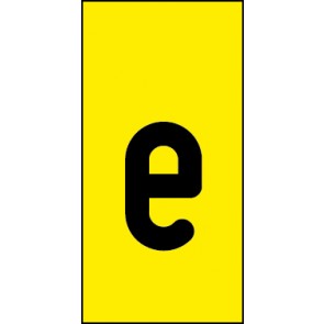 Schild Einzelbuchstabe e | schwarz · gelb selbstklebend