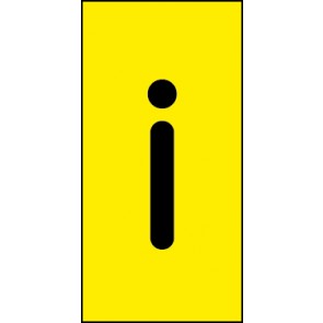 Schild Einzelbuchstabe i | schwarz · gelb