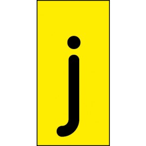Aufkleber Einzelbuchstabe j | schwarz · gelb | stark haftend