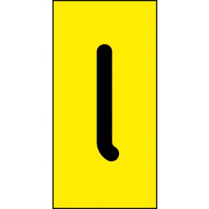Schild Einzelbuchstabe l | schwarz · gelb selbstklebend