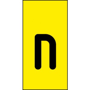 Magnetschild Einzelbuchstabe n | schwarz · gelb