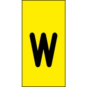 Schild Einzelbuchstabe w | schwarz · gelb