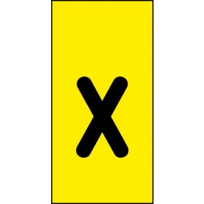 Aufkleber Einzelbuchstabe x | schwarz · gelb