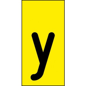 Aufkleber Einzelbuchstabe y | schwarz · gelb | stark haftend