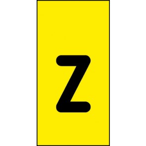 Aufkleber Einzelbuchstabe z | schwarz · gelb | stark haftend