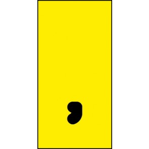 Aufkleber Sonderzeichen Komma | schwarz · gelb