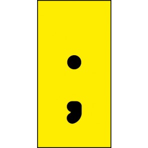 Schild Sonderzeichen Strichpunkt | schwarz · gelb selbstklebend