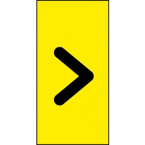 Schild Sonderzeichen größer als | schwarz · gelb selbstklebend