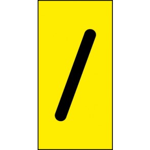 Schild Sonderzeichen Slash | schwarz · gelb selbstklebend