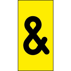 Magnetschild Sonderzeichen Kaufmännisches Und | schwarz · gelb