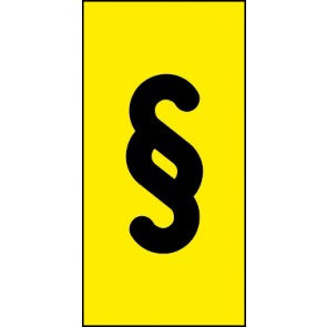 Schild Sonderzeichen Paragraph | schwarz · gelb selbstklebend