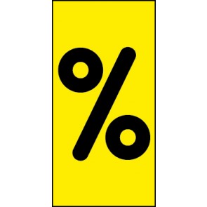 Schild Sonderzeichen Prozent | schwarz · gelb selbstklebend
