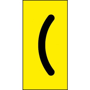 Schild Sonderzeichen Klammer auf | schwarz · gelb selbstklebend