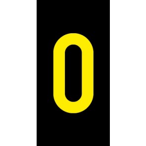 Schild Einzelziffer 0 | gelb · schwarz selbstklebend