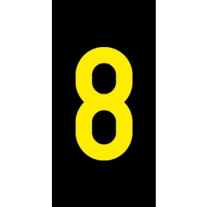 Aufkleber Einzelziffer 8 | gelb · schwarz | stark haftend