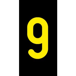 Schild Einzelziffer 9 | gelb · schwarz selbstklebend