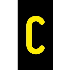 Aufkleber Einzelbuchstabe C | gelb · schwarz | stark haftend