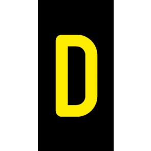 Magnetschild Einzelbuchstabe D | gelb · schwarz