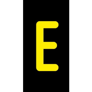 Schild Einzelbuchstabe E | gelb · schwarz selbstklebend
