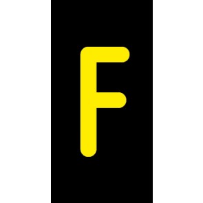 Aufkleber Einzelbuchstabe F | gelb · schwarz | stark haftend