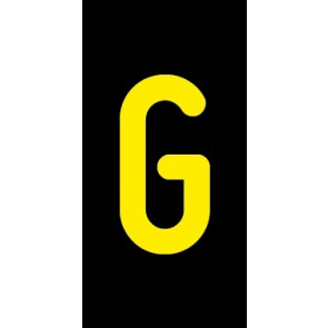 Aufkleber Einzelbuchstabe G | gelb · schwarz | stark haftend
