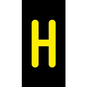 Aufkleber Einzelbuchstabe H | gelb · schwarz | stark haftend