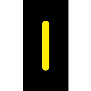Aufkleber Einzelbuchstabe I | gelb · schwarz | stark haftend
