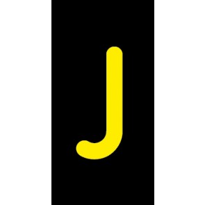 Aufkleber Einzelbuchstabe J | gelb · schwarz | stark haftend